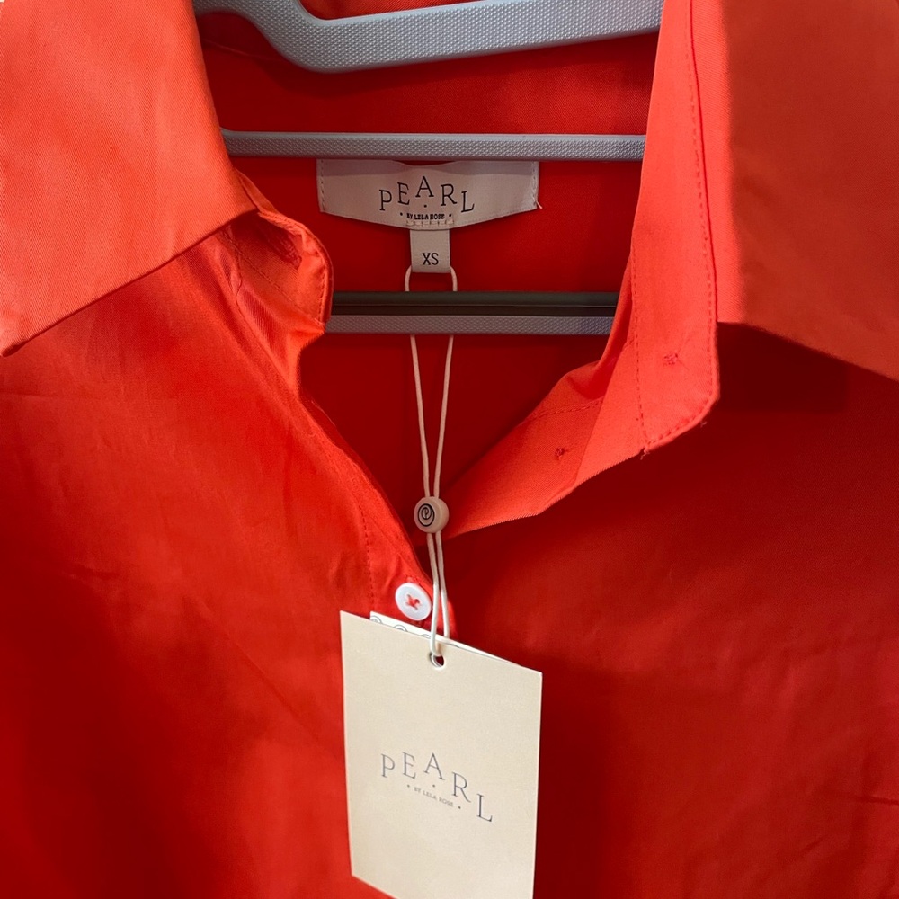 Pearl Bright Red Short Sleeve Button-Up Shirt - Picture 2 of 3
